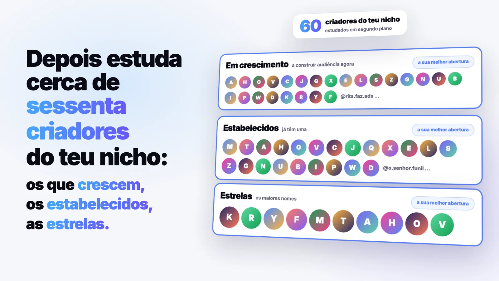 O teu nicho, em três tamanhos