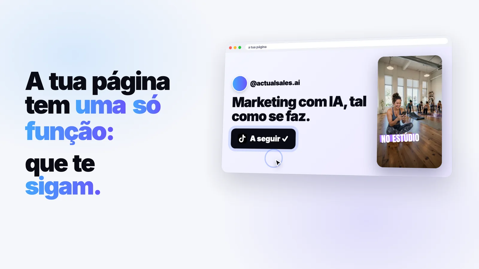 Uma página para te seguirem