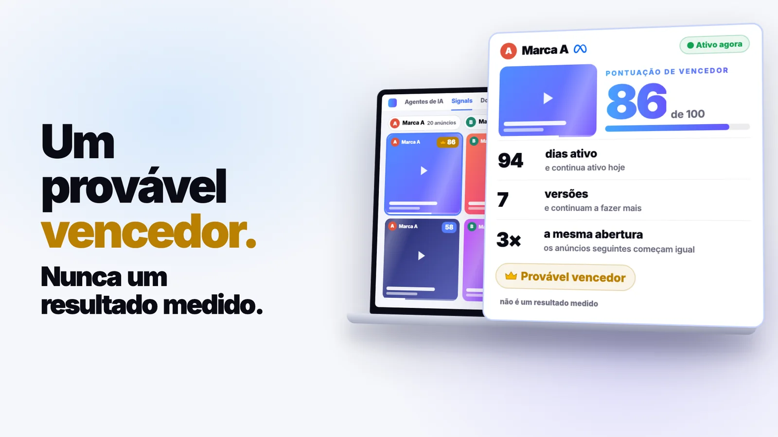 Uma pontuação em cada anúncio