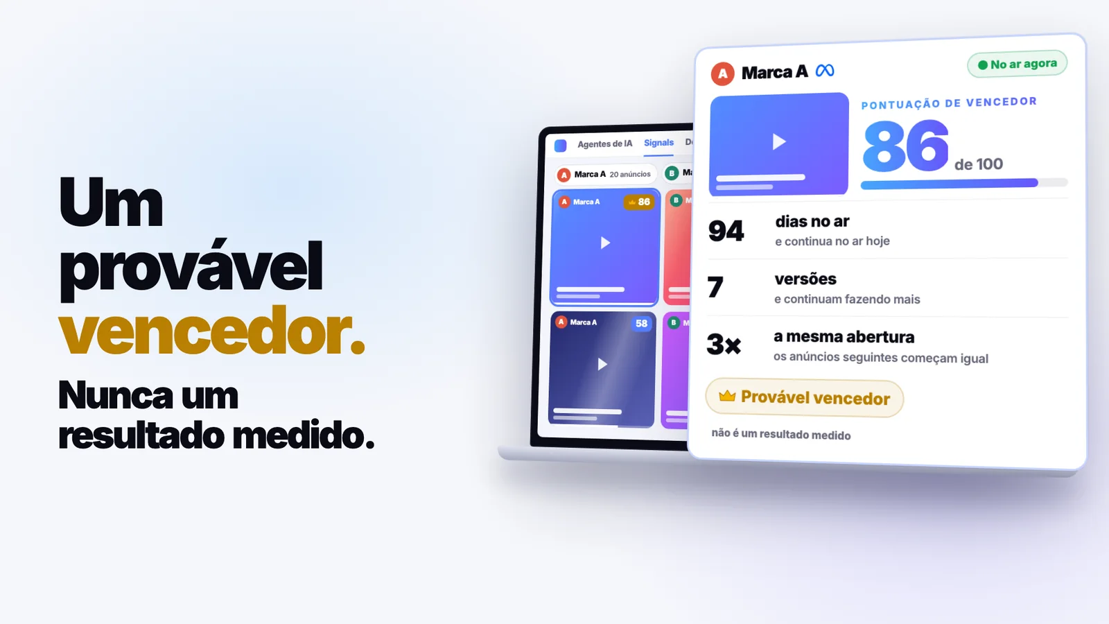 Uma pontuação em cada anúncio