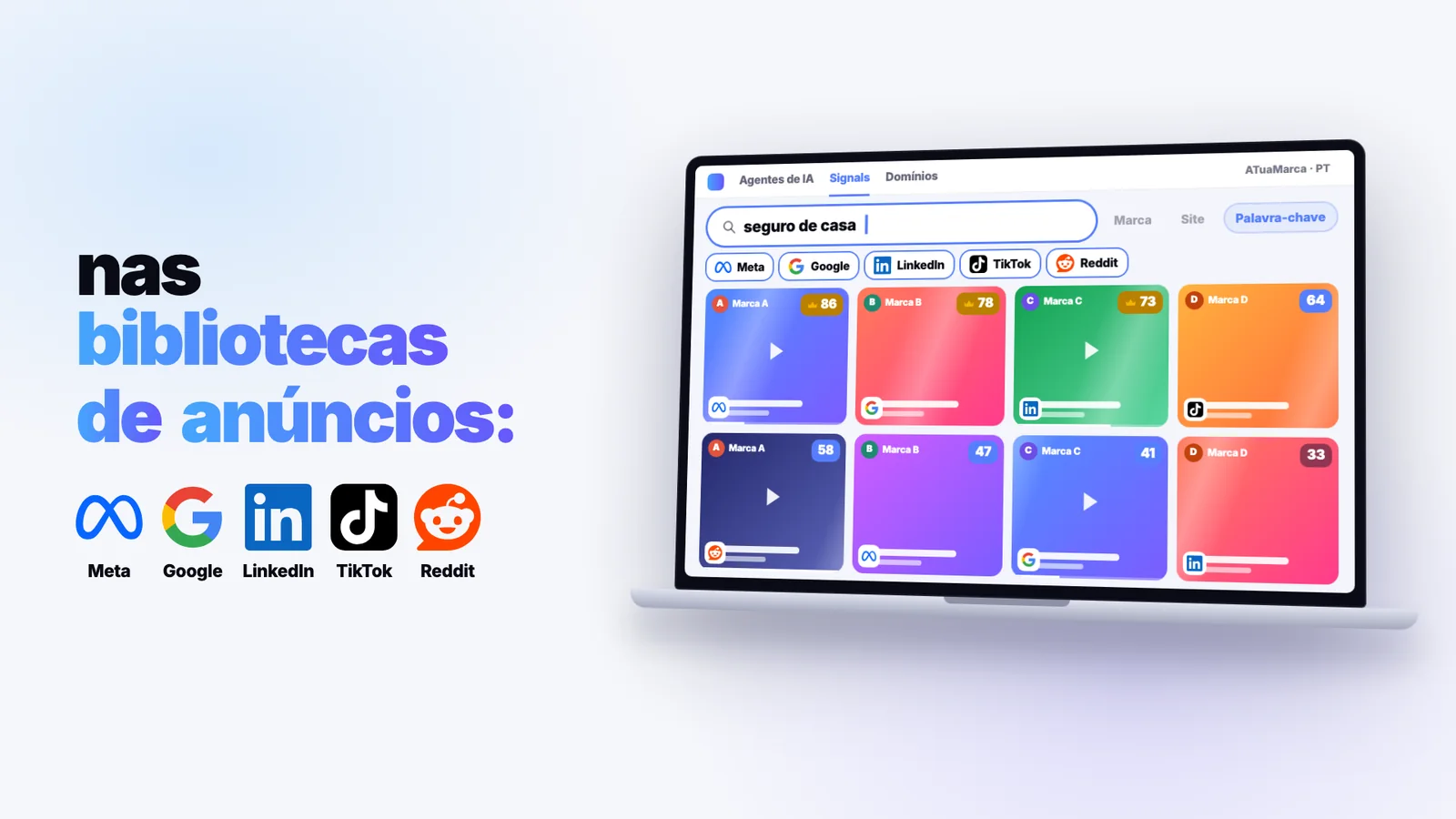 Pesquisa qualquer marca, site ou palavra-chave